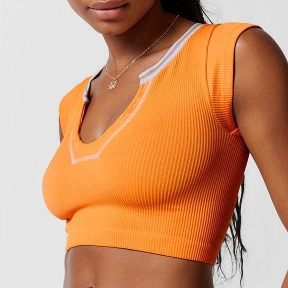 Urban Outfitters Tops - Urban Outfitters Out From Under Go For Gold Seamless Ribbed Cap Sleeve Crop Top